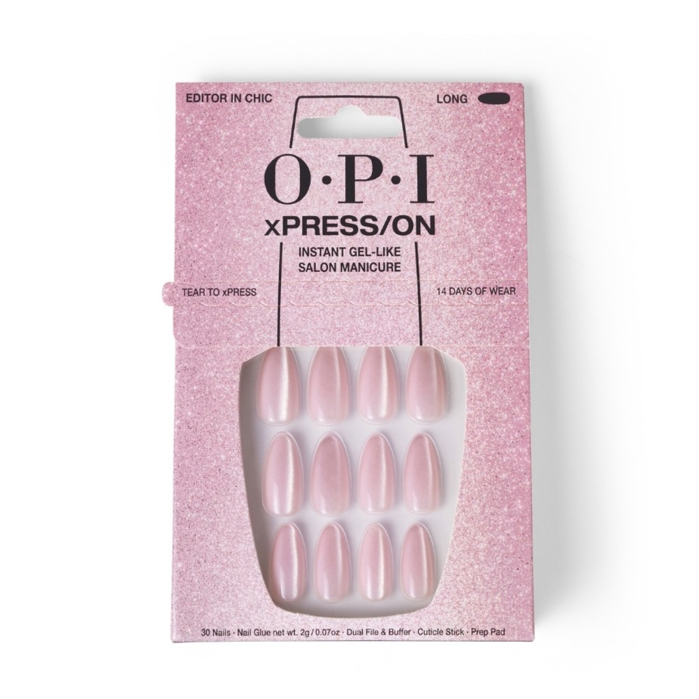 OPI XPress/On Pink Gel-Like Nails Press On In Editor In Chic